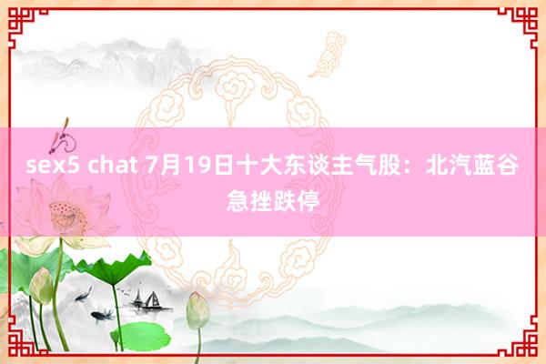 sex5 chat 7月19日十大东谈主气股：北汽蓝谷急挫跌停