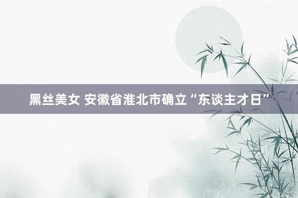 黑丝美女 安徽省淮北市确立“东谈主才日”