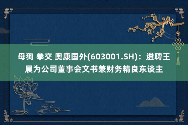 母狗 拳交 奥康国外(603001.SH)：遴聘王晨为公司董事会文书兼财务精良东谈主