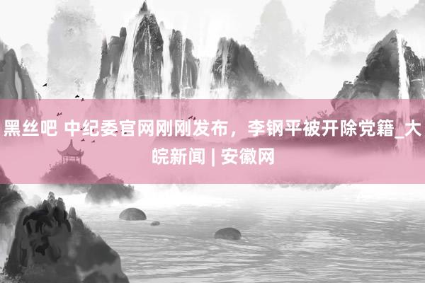 黑丝吧 中纪委官网刚刚发布，李钢平被开除党籍_大皖新闻 | 安徽网