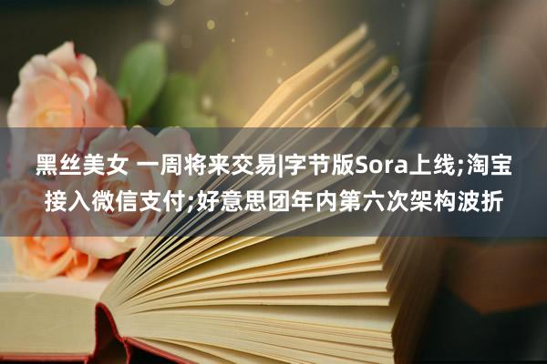 黑丝美女 一周将来交易|字节版Sora上线;淘宝接入微信支付;好意思团年内第六次架构波折
