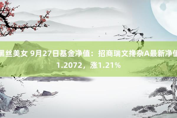 黑丝美女 9月27日基金净值：招商瑞文搀杂A最新净值1.2072，涨1.21%
