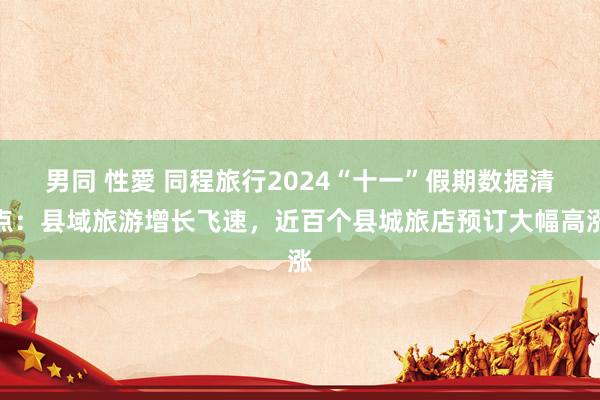 男同 性愛 同程旅行2024“十一”假期数据清点：县域旅游增长飞速，近百个县城旅店预订大幅高涨