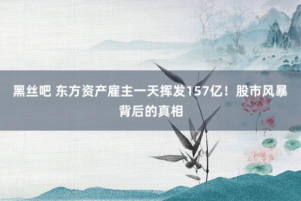 黑丝吧 东方资产雇主一天挥发157亿！股市风暴背后的真相