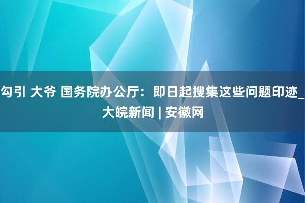 勾引 大爷 国务院办公厅：即日起搜集这些问题印迹_大皖新闻 | 安徽网