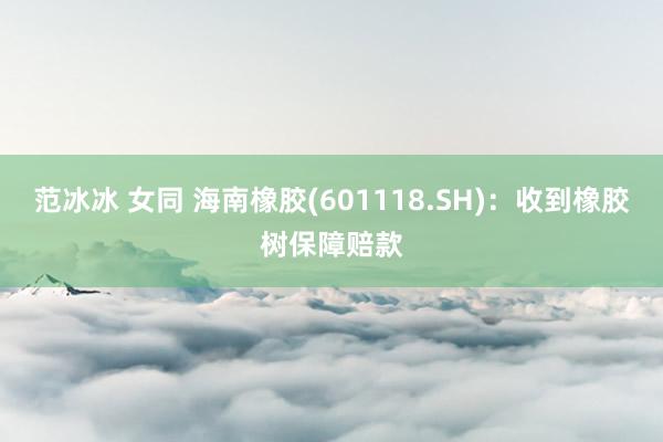 范冰冰 女同 海南橡胶(601118.SH)：收到橡胶树保障赔款