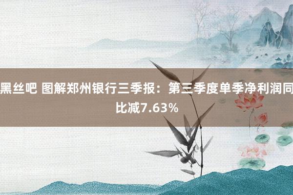 黑丝吧 图解郑州银行三季报：第三季度单季净利润同比减7.63%