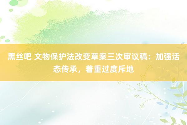 黑丝吧 文物保护法改变草案三次审议稿：加强活态传承，着重过度斥地