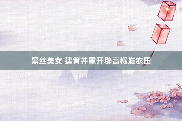 黑丝美女 建管并重开辟高标准农田