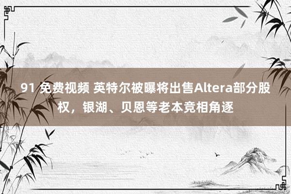91 免费视频 英特尔被曝将出售Altera部分股权，银湖、贝恩等老本竞相角逐