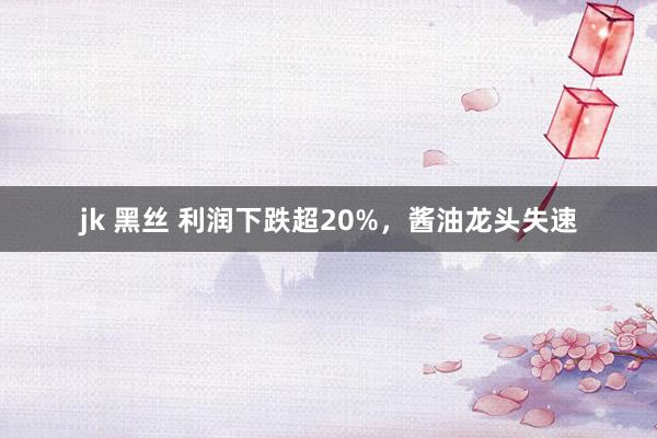 jk 黑丝 利润下跌超20%，酱油龙头失速