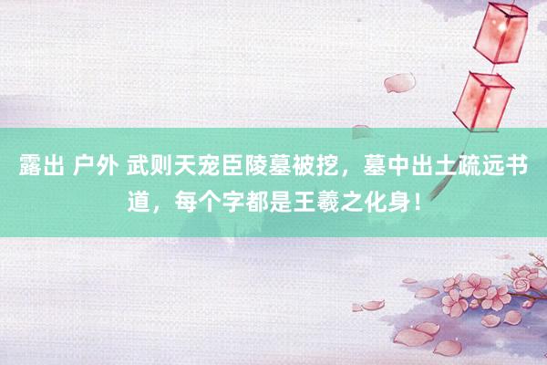 露出 户外 武则天宠臣陵墓被挖，墓中出土疏远书道，每个字都是王羲之化身！