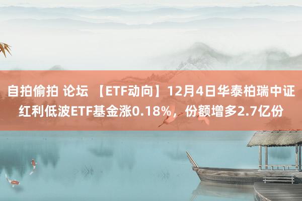自拍偷拍 论坛 【ETF动向】12月4日华泰柏瑞中证红利低波ETF基金涨0.18%，份额增多2.7亿