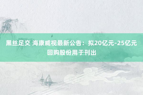 黑丝足交 海康威视最新公告：拟20亿元-25亿元回购股份用于刊出