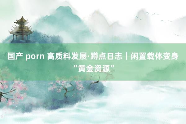 国产 porn 高质料发展·蹲点日志｜闲置载体变身“黄金资源”