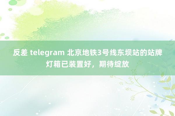反差 telegram 北京地铁3号线东坝站的站牌灯箱已装置好，期待绽放