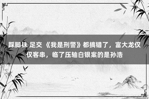 踩脚袜 足交 《我是刑警》都搞错了，富大龙仅仅客串，临了压轴白银案的是孙浩