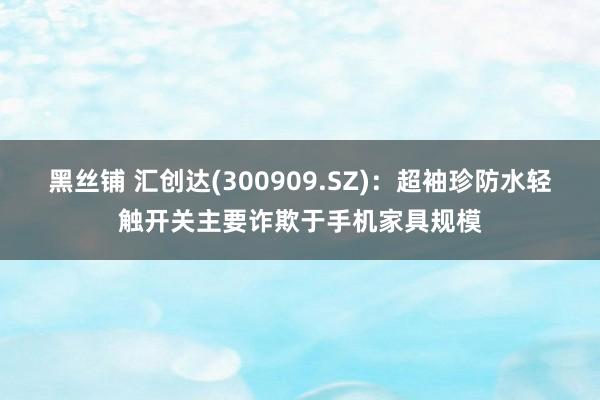 黑丝铺 汇创达(300909.SZ)：超袖珍防水轻触开关主要诈欺于手机家具规模