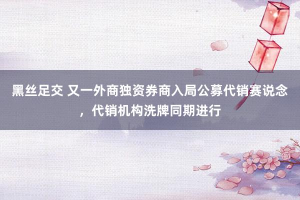 黑丝足交 又一外商独资券商入局公募代销赛说念，代销机构洗牌同期进行