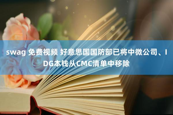 swag 免费视频 好意思国国防部已将中微公司、IDG本钱从CMC清单中移除