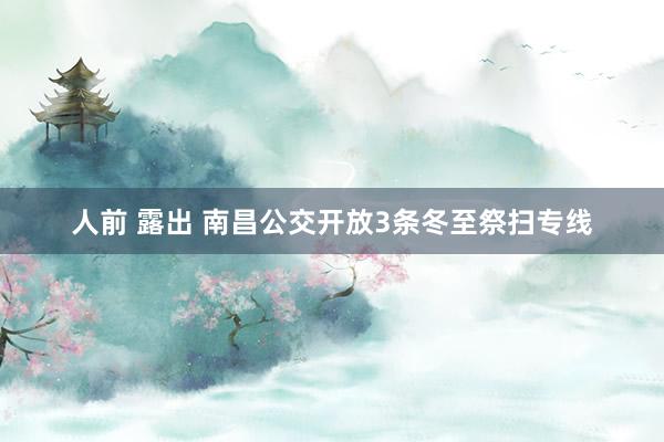 人前 露出 南昌公交开放3条冬至祭扫专线