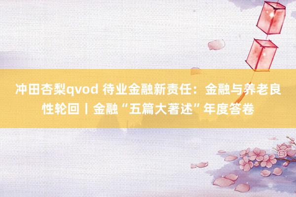 冲田杏梨qvod 待业金融新责任：金融与养老良性轮回丨金融“五篇大著述”年度答卷