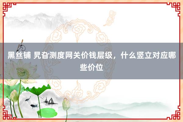 黑丝铺 旯旮测度网关价钱层级，什么竖立对应哪些价位