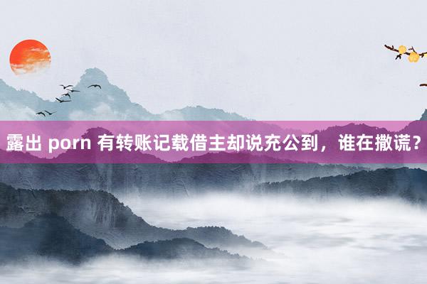 露出 porn 有转账记载借主却说充公到，谁在撒谎？