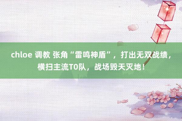chloe 调教 张角“雷鸣神盾”，打出无双战绩，横扫主流T0队，战场毁天灭地！