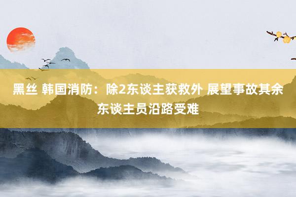黑丝 韩国消防：除2东谈主获救外 展望事故其余东谈主员沿路受难