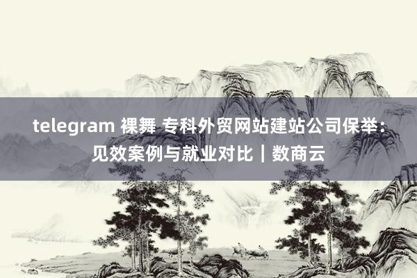 telegram 裸舞 专科外贸网站建站公司保举：见效案例与就业对比｜数商云