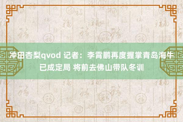 冲田杏梨qvod 记者：李霄鹏再度握掌青岛海牛已成定局 将前去佛山带队冬训