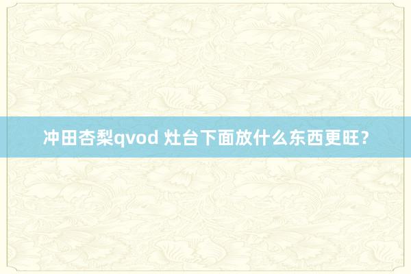 冲田杏梨qvod 灶台下面放什么东西更旺？