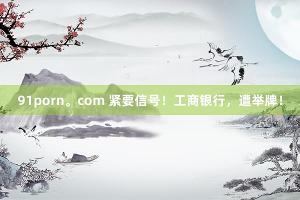 91porn。com 紧要信号！工商银行，遭举牌！