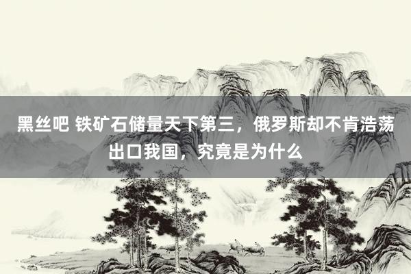 黑丝吧 铁矿石储量天下第三，俄罗斯却不肯浩荡出口我国，究竟是为什么