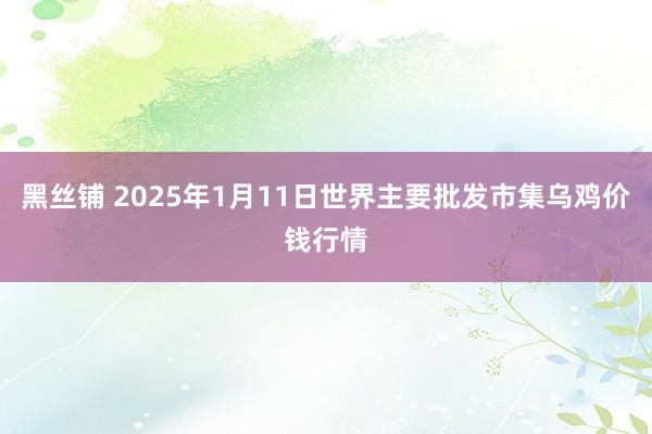 黑丝铺 2025年1月11日世界主要批发市集乌鸡价钱行情