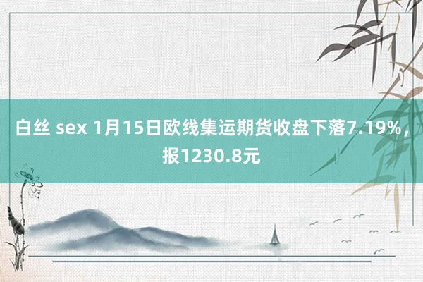 白丝 sex 1月15日欧线集运期货收盘下落7.19%，报1230.8元
