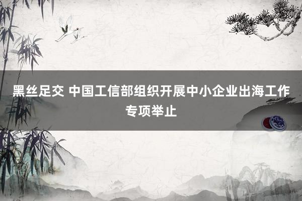 黑丝足交 中国工信部组织开展中小企业出海工作专项举止