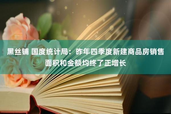 黑丝铺 国度统计局：昨年四季度新建商品房销售面积和金额均终了正增长