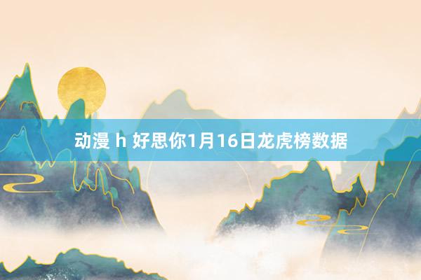 动漫 h 好思你1月16日龙虎榜数据