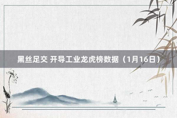 黑丝足交 开导工业龙虎榜数据（1月16日）