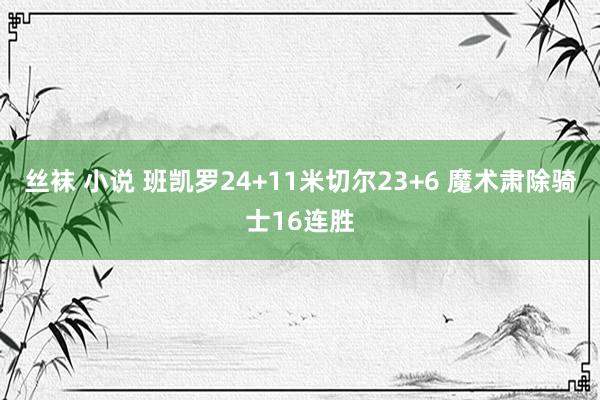 丝袜 小说 班凯罗24+11米切尔23+6 魔术肃除骑士16连胜