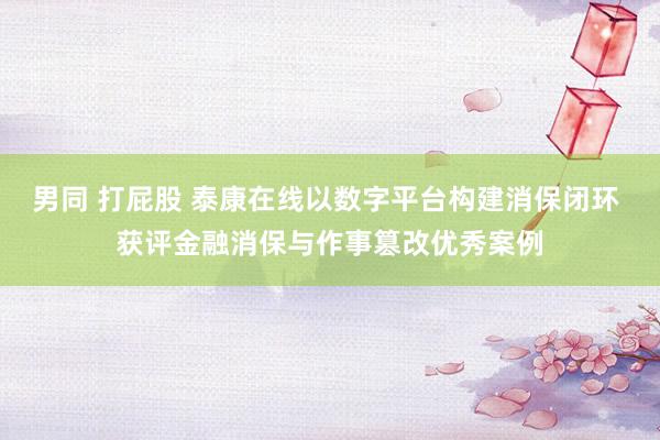 男同 打屁股 泰康在线以数字平台构建消保闭环 获评金融消保与作事篡改优秀案例