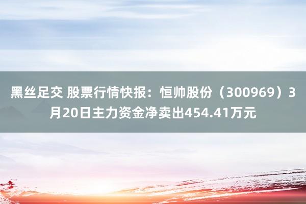 黑丝足交 股票行情快报：恒帅股份（300969）3月20日主力资金净卖出454.41万元