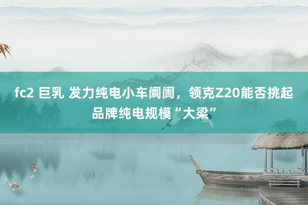 fc2 巨乳 发力纯电小车阛阓，领克Z20能否挑起品牌纯电规模“大梁”