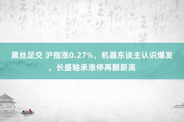 黑丝足交 沪指涨0.27%，机器东谈主认识爆发，长盛轴承涨停再翻新高