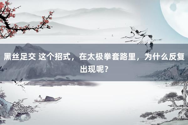 黑丝足交 这个招式，在太极拳套路里，为什么反复出现呢？